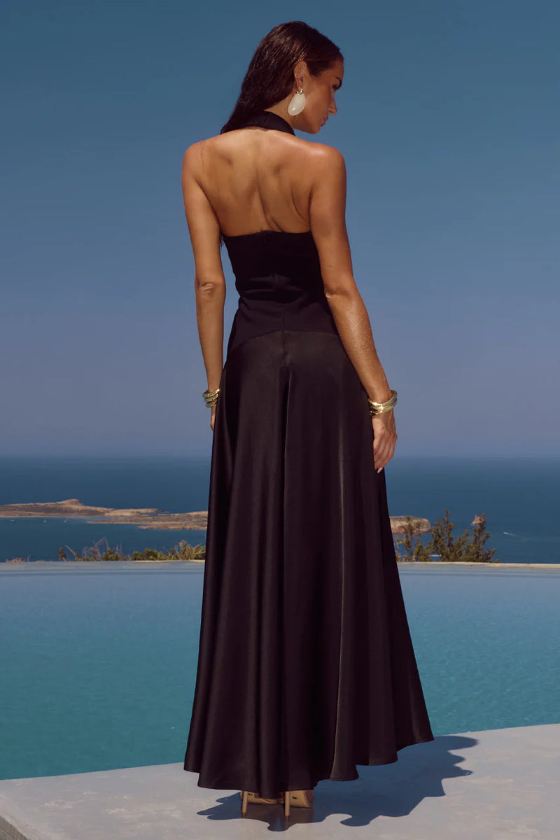 BLACK ODINA SQUARE NECK MAXI