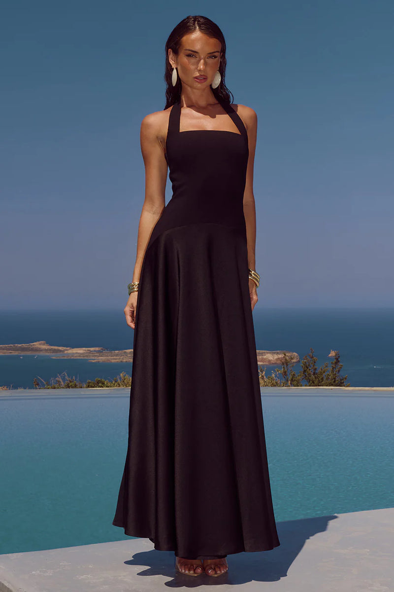 BLACK ODINA SQUARE NECK MAXI