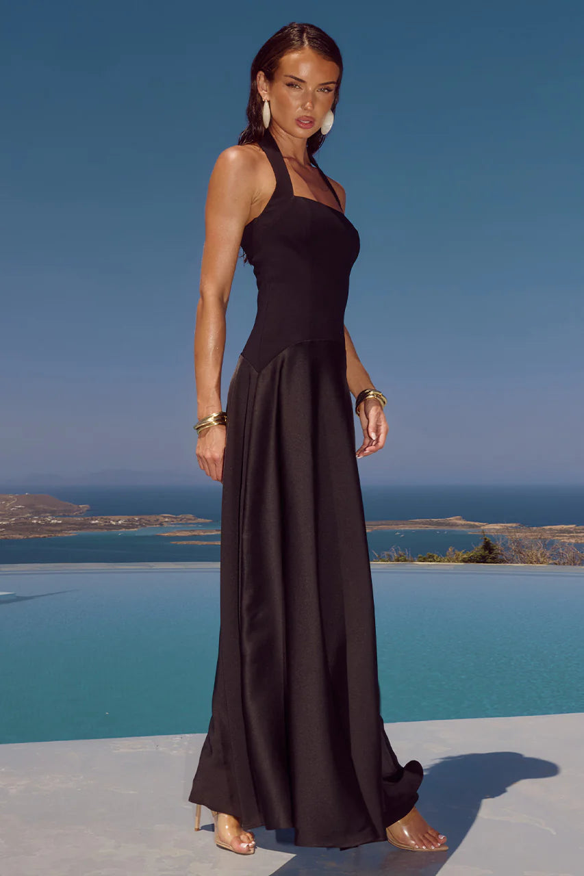 BLACK ODINA SQUARE NECK MAXI