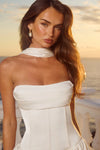 IVORY ORIANA STRAPLESS BUSTIER MINI DRESS
