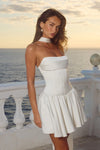 IVORY ORIANA STRAPLESS BUSTIER MINI DRESS