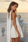 IVORY ORIANA STRAPLESS BUSTIER MINI DRESS