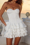 TABITHA BUSTIER RUFFLE MINI DRESS