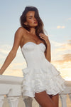 TABITHA BUSTIER RUFFLE MINI DRESS