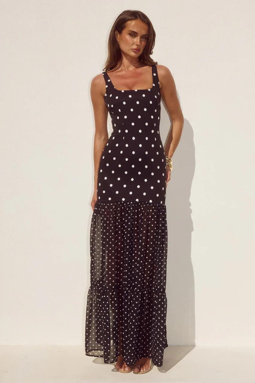 TILLIE BLACK WHITE POLKA MAXI