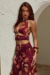 ELIANA RED VALLETA HALTER SET