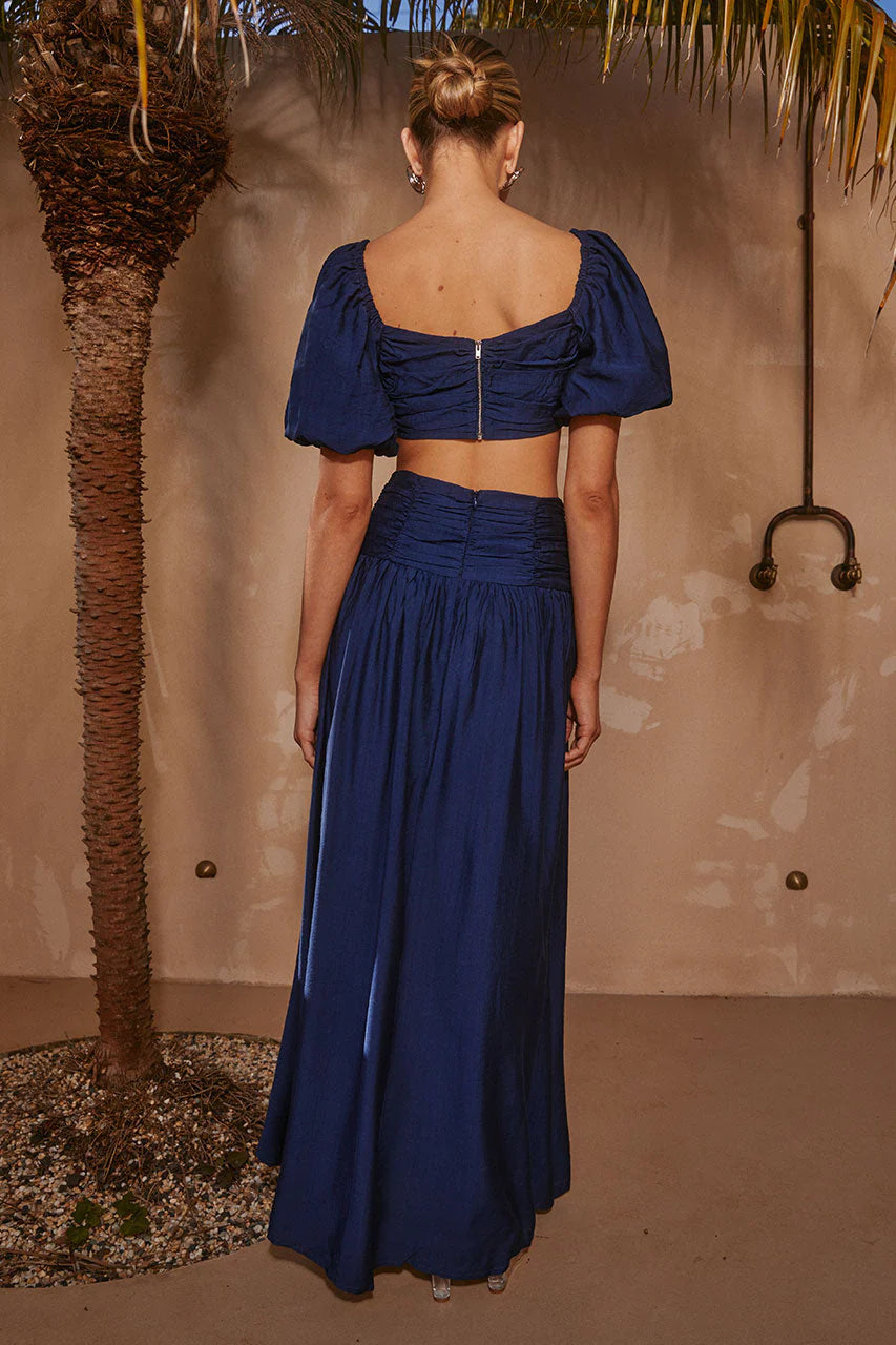 NAVY KELANI SKIRT SET