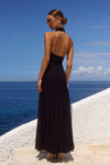 BLACK YAZMIN HALTER MAXI DRESS
