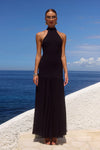 BLACK YAZMIN HALTER MAXI DRESS
