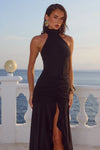 BLACK ZELMA HIGH NECK MAXI