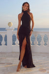 BLACK ZELMA HIGH NECK MAXI