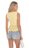 PINSTRIPE YELLOW PEPLUM TOP