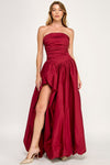 POPLIN STRAPLESS GOWN