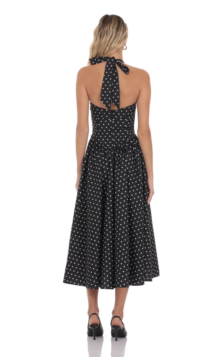 POLKA DOT HALTER MIDI