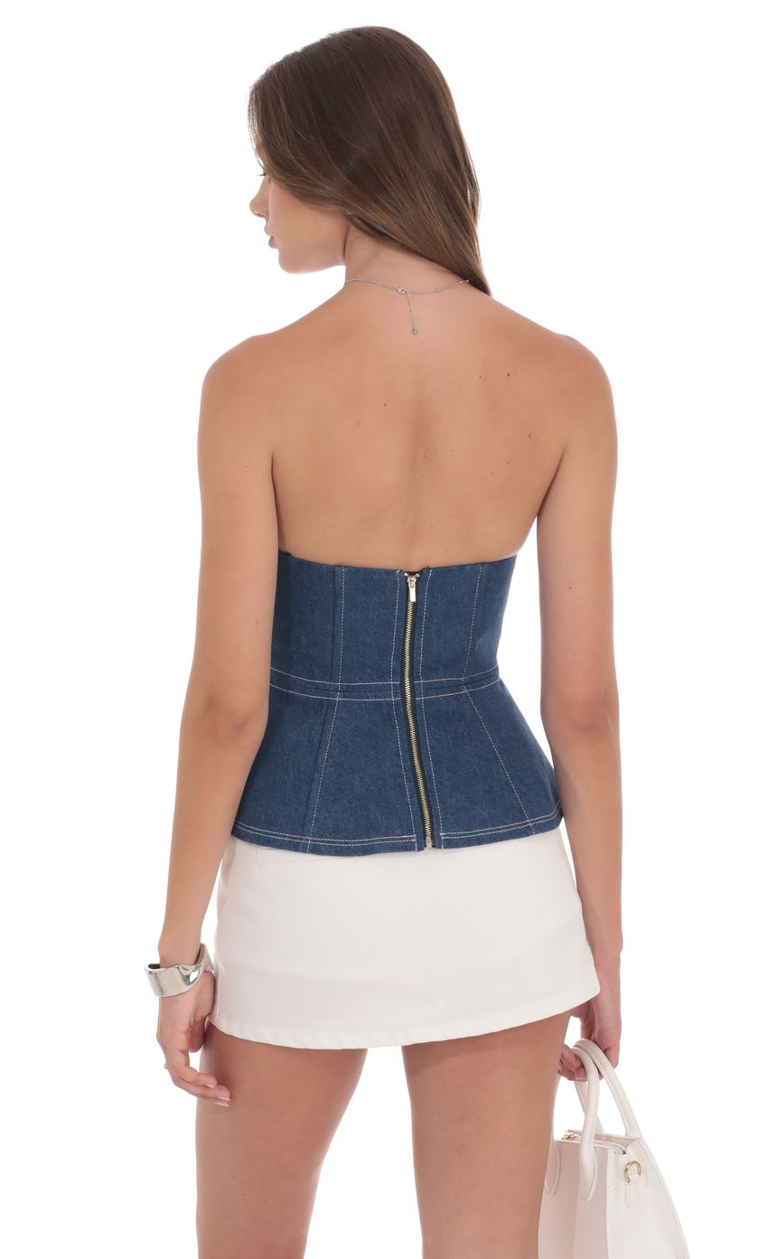 PEPLUM DENIM TOP