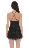 GLITTER BEADED HALTER MINI