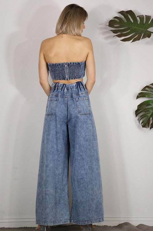 TWISTED BOW DENIM TOP