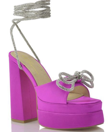 FUCSHIA BOW CHUNKY PLATFORM