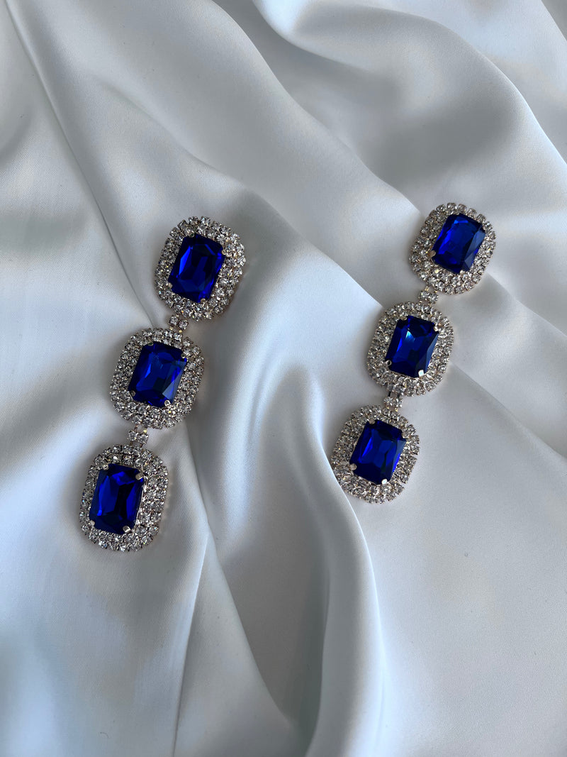 THREE STONE EARRINGS