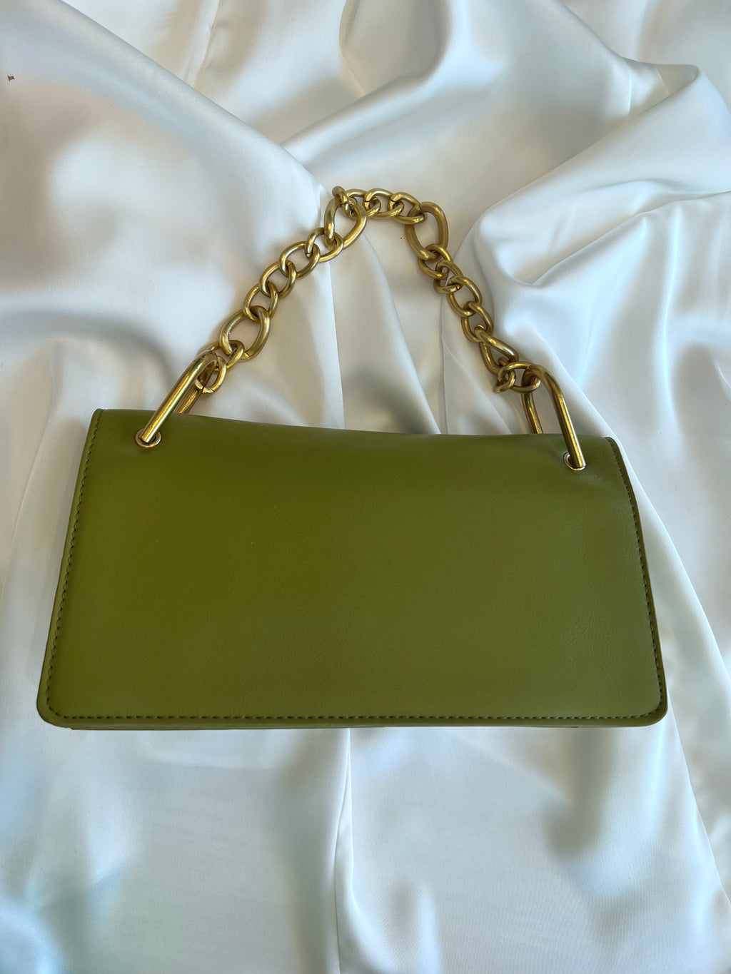 FAUX LEATHER CHAIN BAG