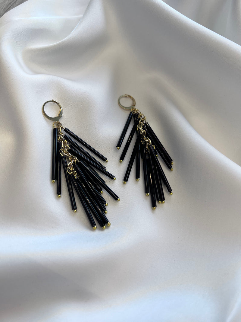 CRYSTAL TASSELS EARRINGS