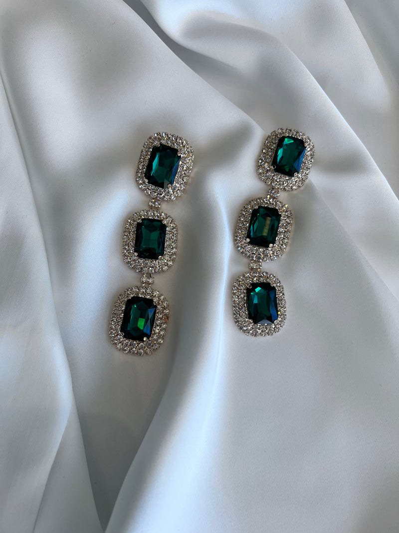 THREE STONE EARRINGS