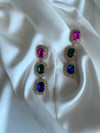 THREE STONE EARRINGS